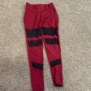 Maroon and Black Leggings